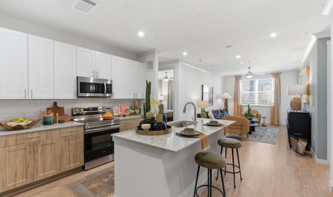 Kitchen with Granite Countertops and Stainless Steel Appliances
